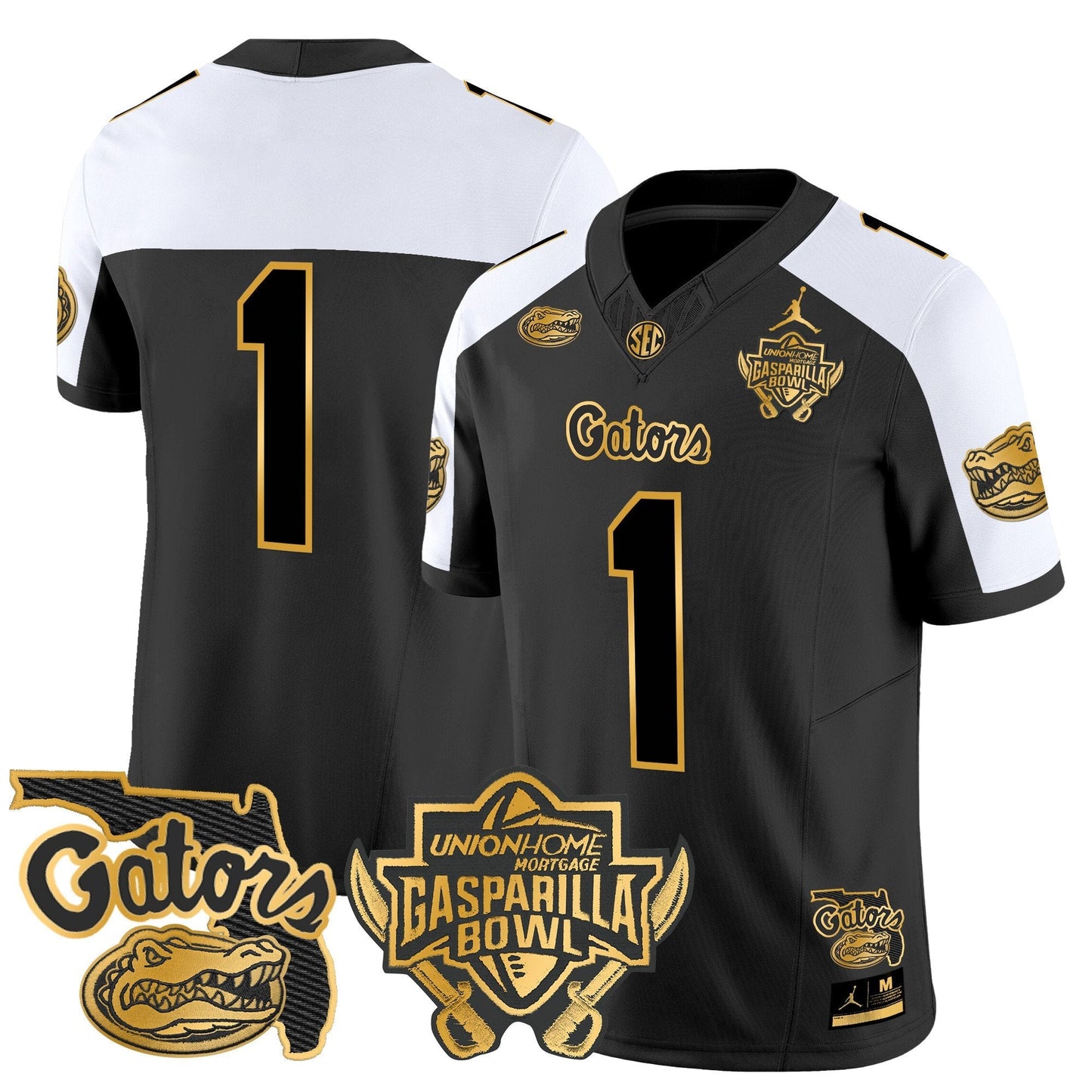 UF 2024 Gasparilla Bowl Patch Gold Vapor Limited Jersey - All Stitched