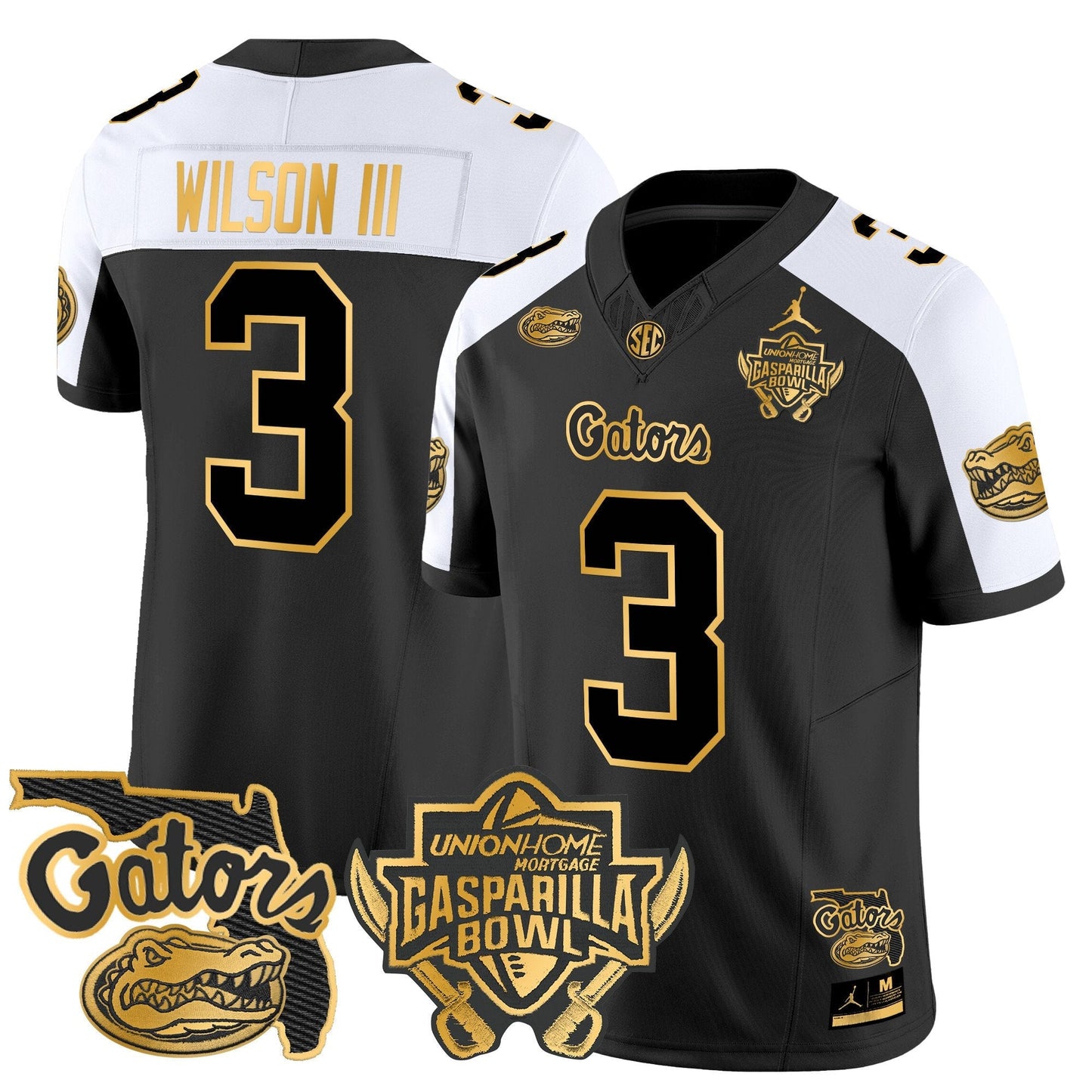 UF 2024 Gasparilla Bowl Patch Gold Vapor Limited Jersey - All Stitched