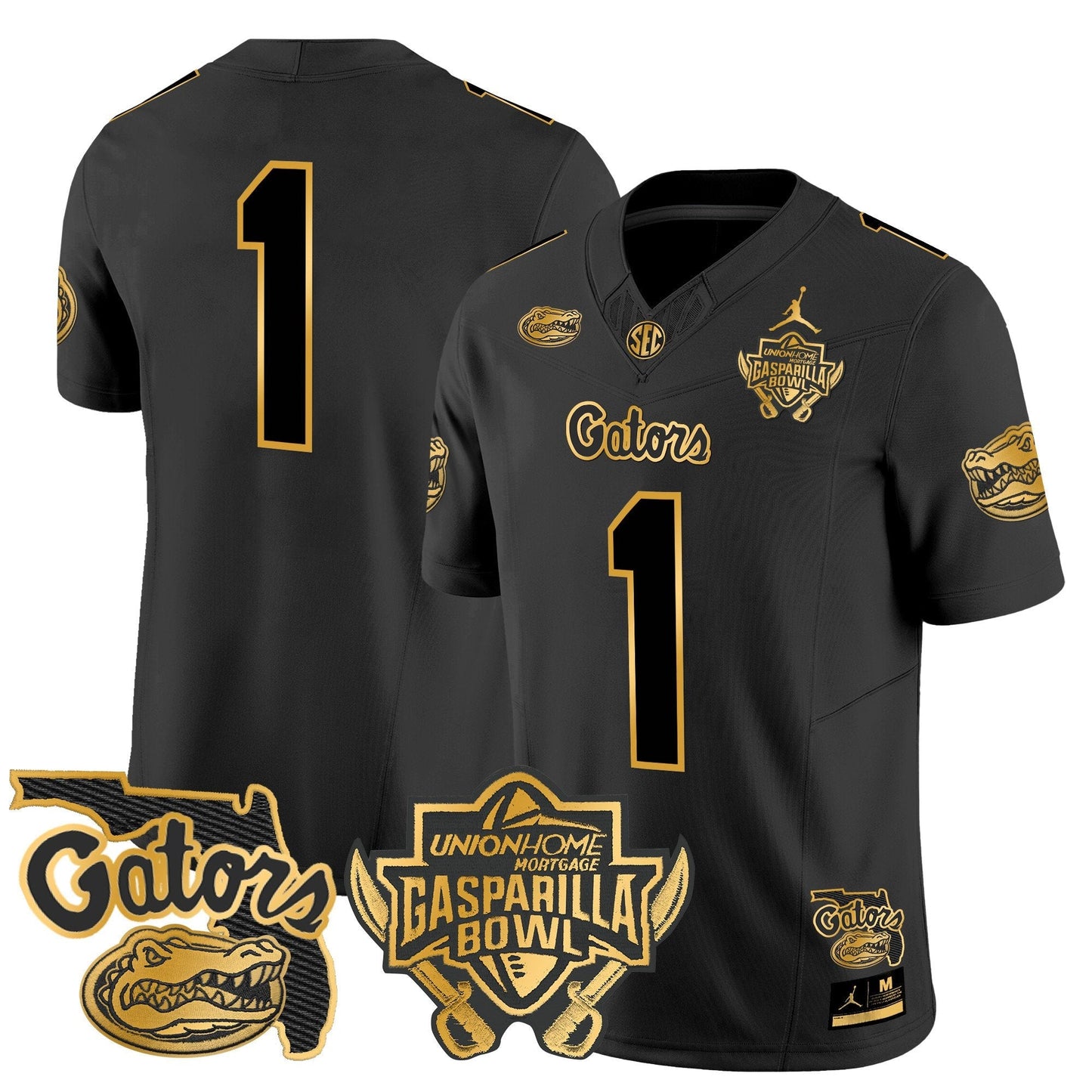 UF 2024 Gasparilla Bowl Patch Gold Vapor Limited Jersey - All Stitched