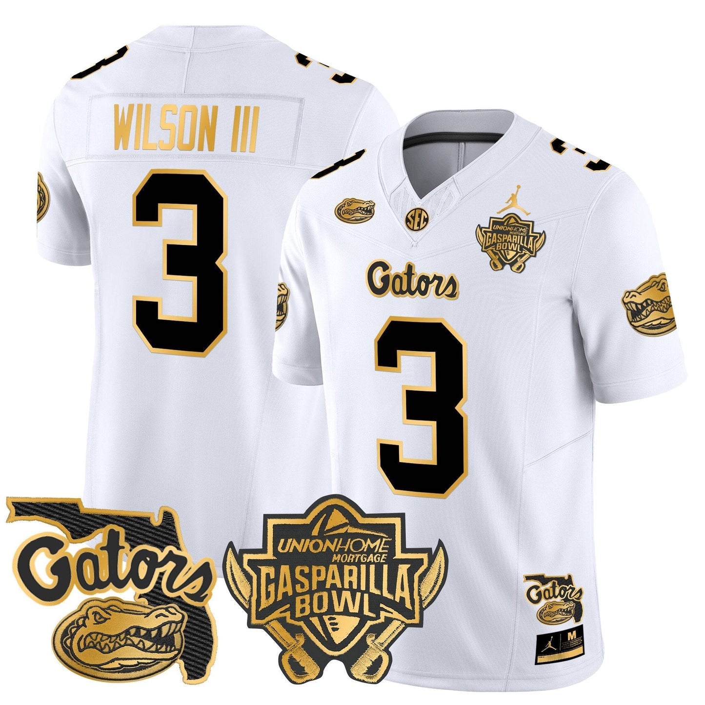 UF 2024 Gasparilla Bowl Patch Gold Vapor Limited Jersey - All Stitched