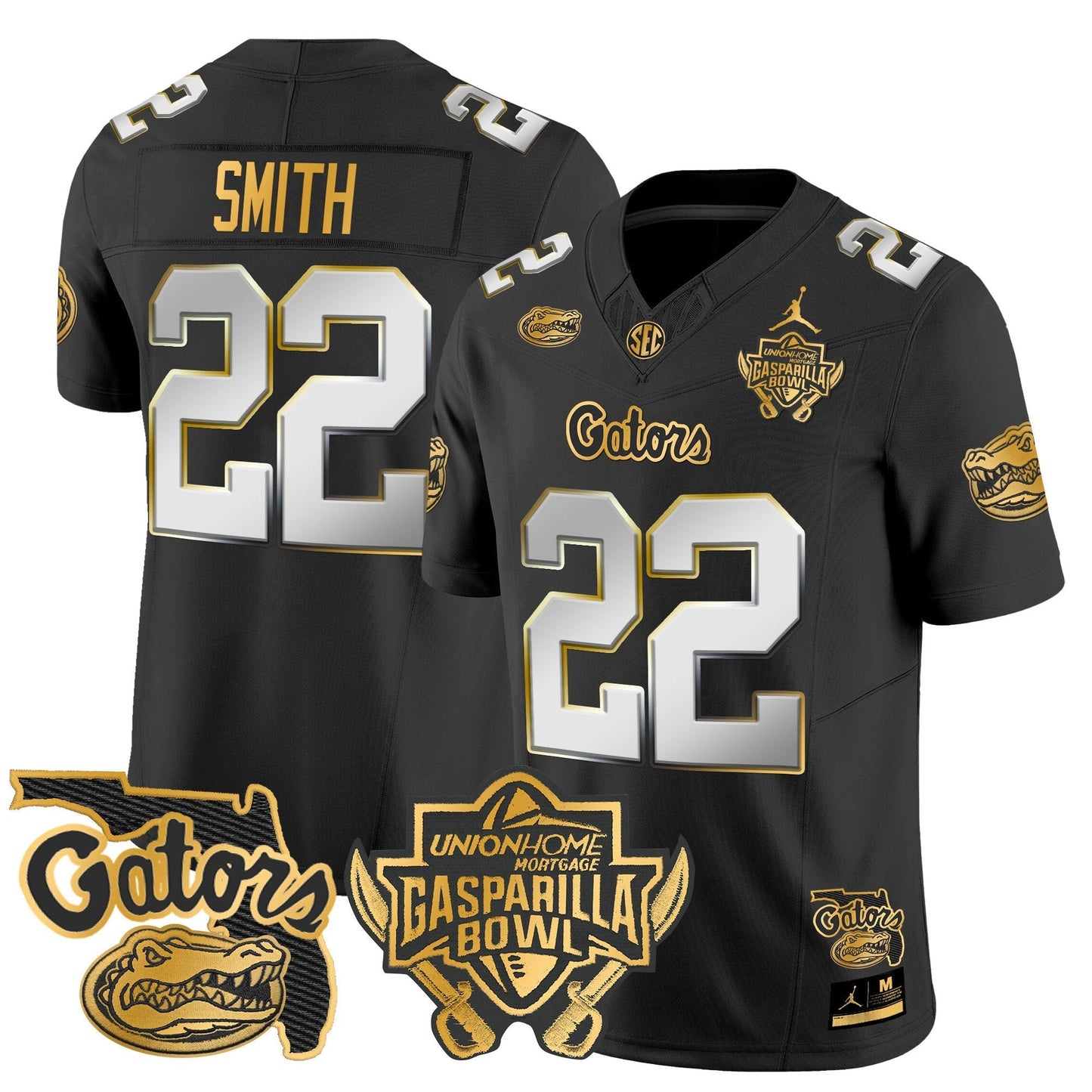 UF 2024 Gasparilla Bowl Patch Gold Vapor Limited Jersey - All Stitched