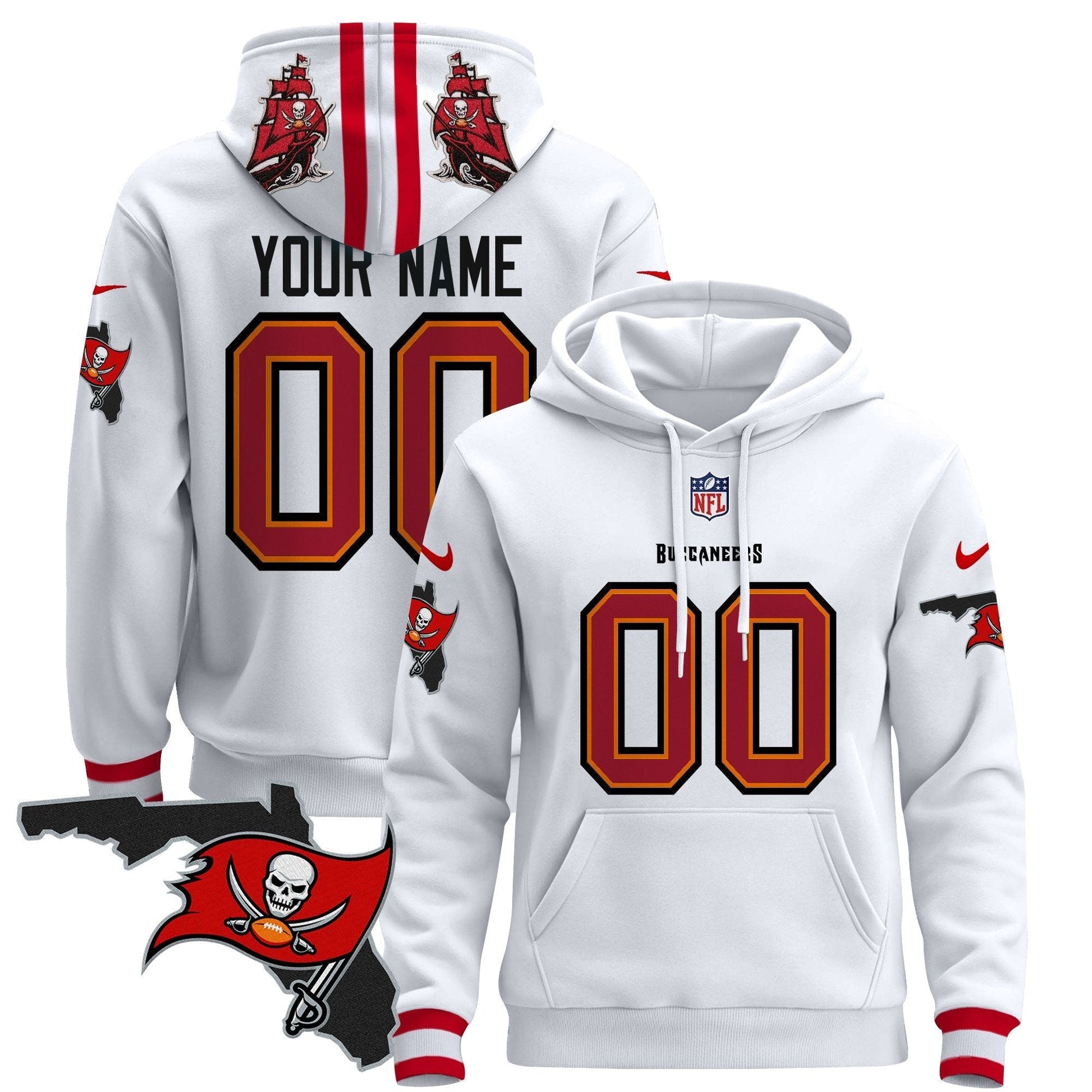 Buccaneers Florida Patch Custom Pullover Hoodie