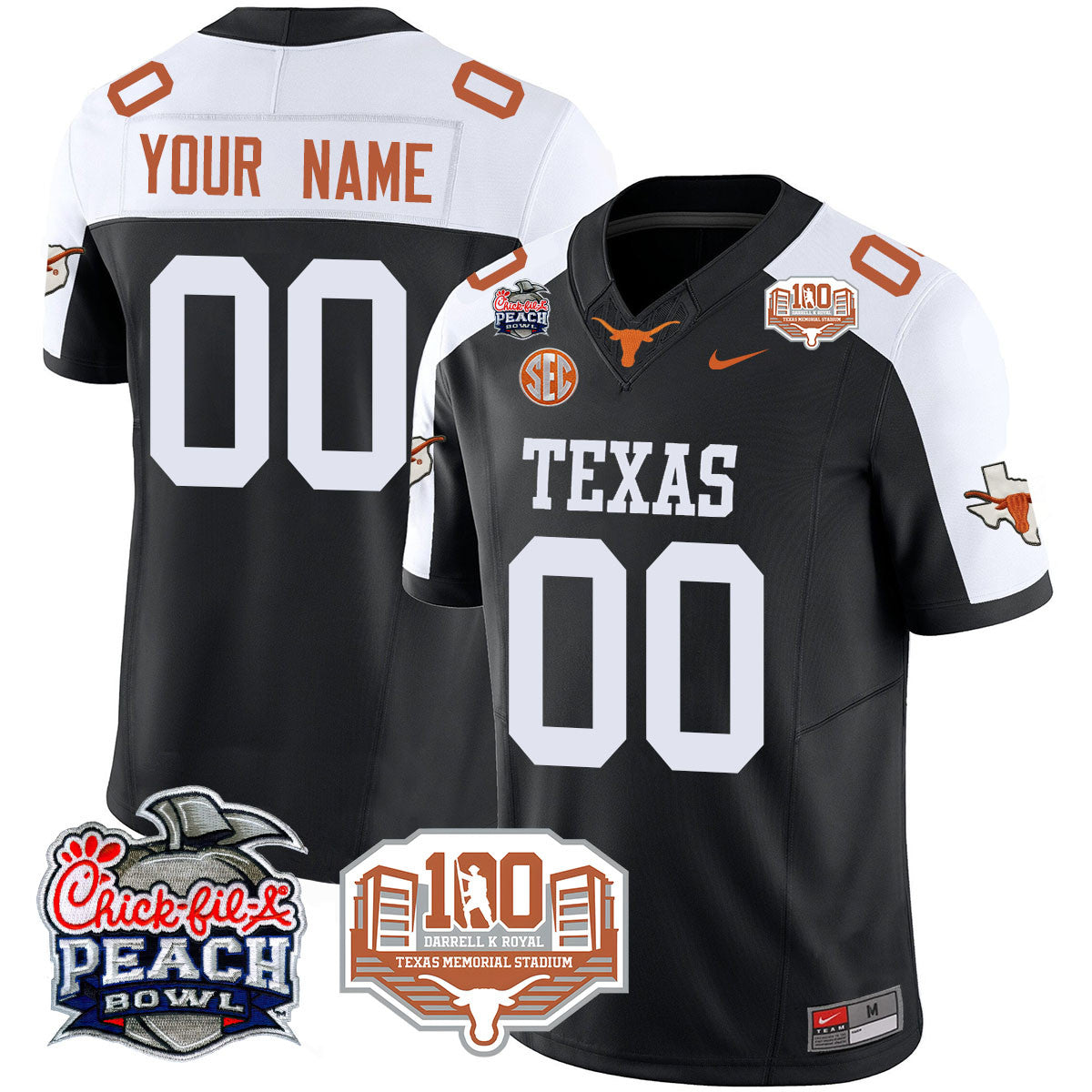 Men's Texas Longhorns 2024 Chick-fil-A Peach Bowl Jersey - All Stitched