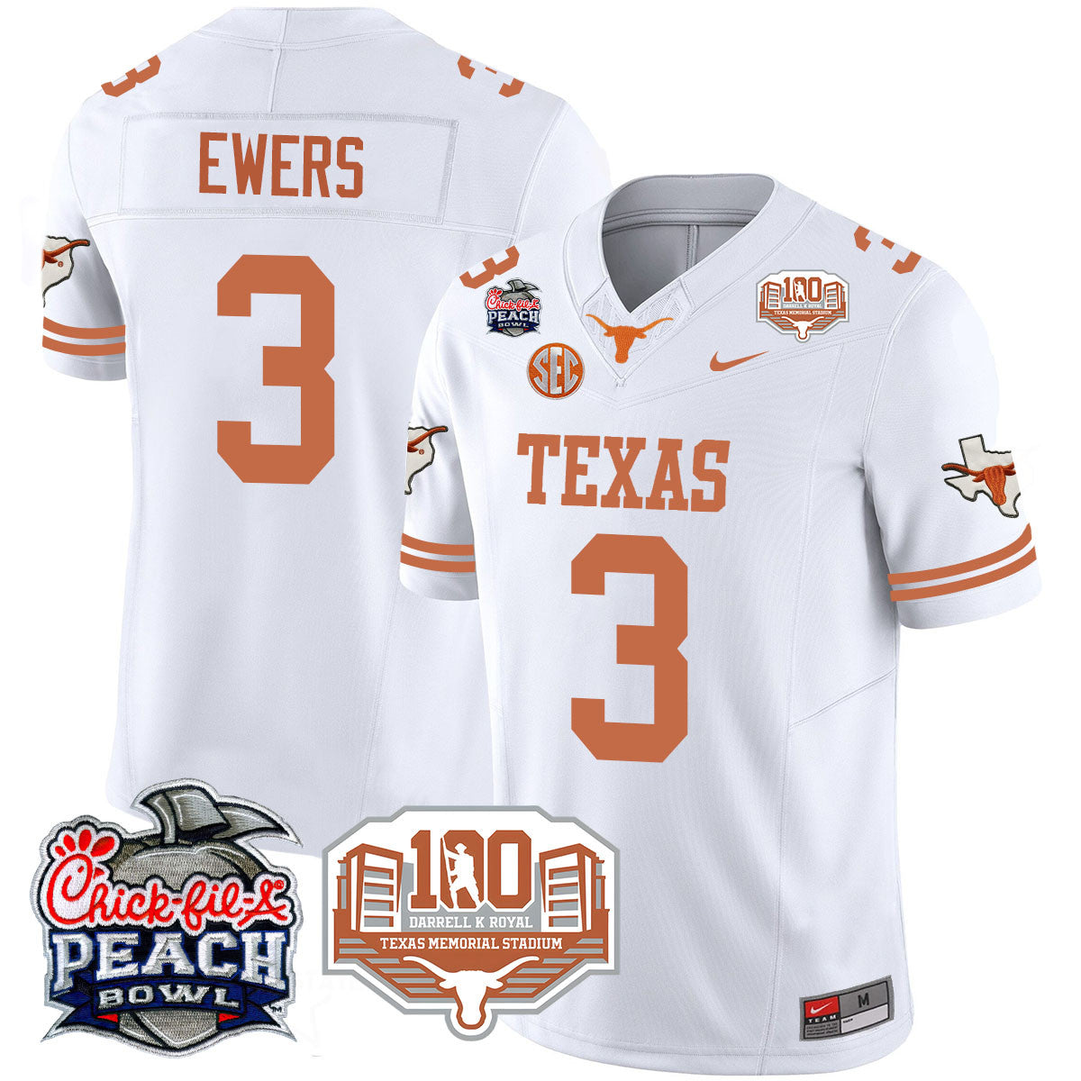 TEX 2024 Chick-fil-A Peach Bowl Jersey - All Stitched