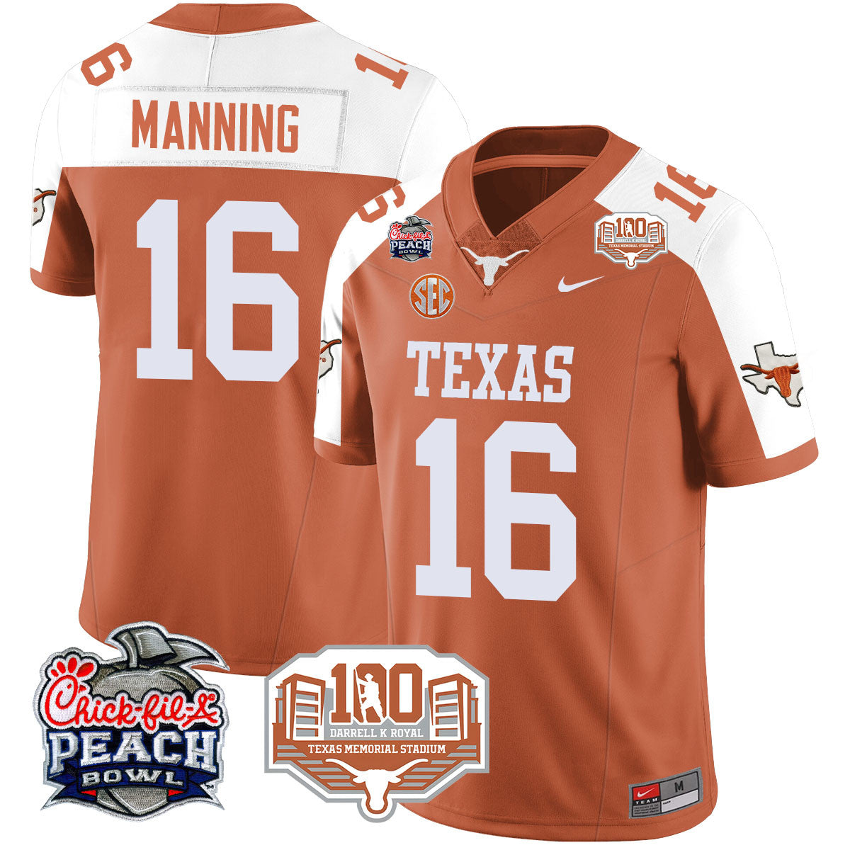 TEX 2024 Chick-fil-A Peach Bowl Jersey - All Stitched