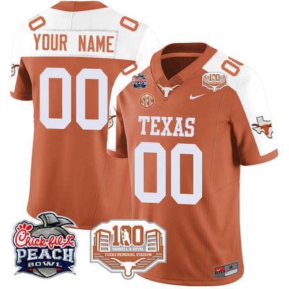 Custom TEX 2024 Chick-fil-A Peach Bowl Jersey - All Stitched