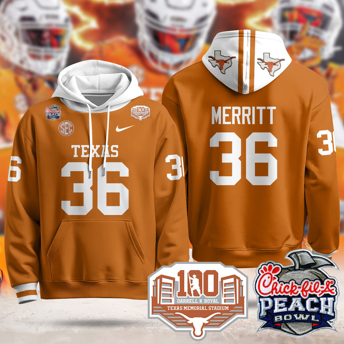 TEX 2024 Chick-fil-A Peach Bowl Hoodie - All Stitched