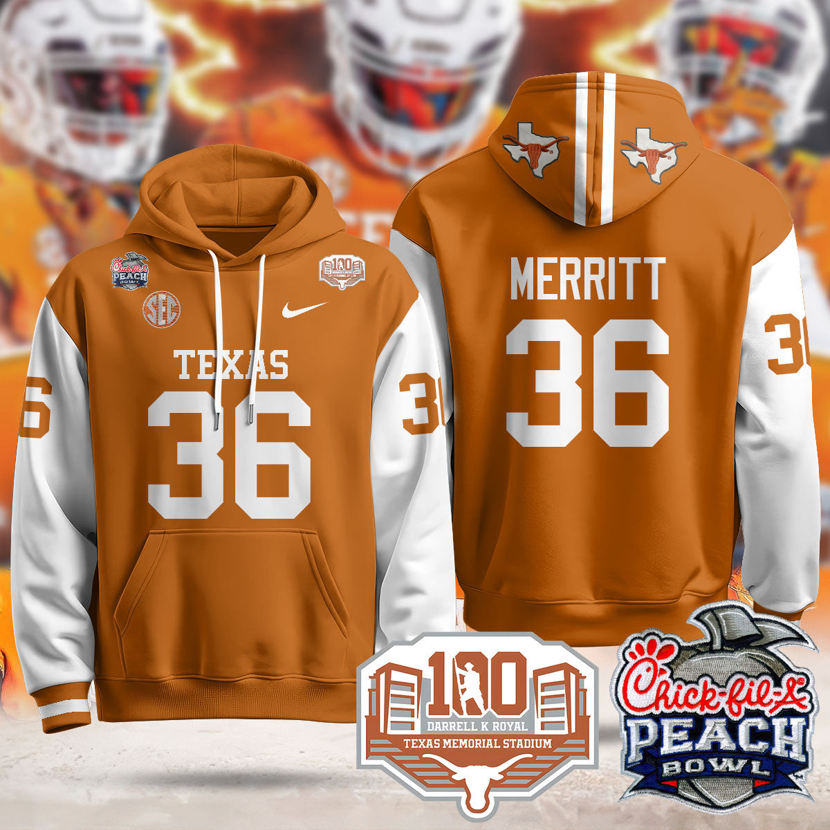 TEX 2024 Chick-fil-A Peach Bowl Hoodie - All Stitched