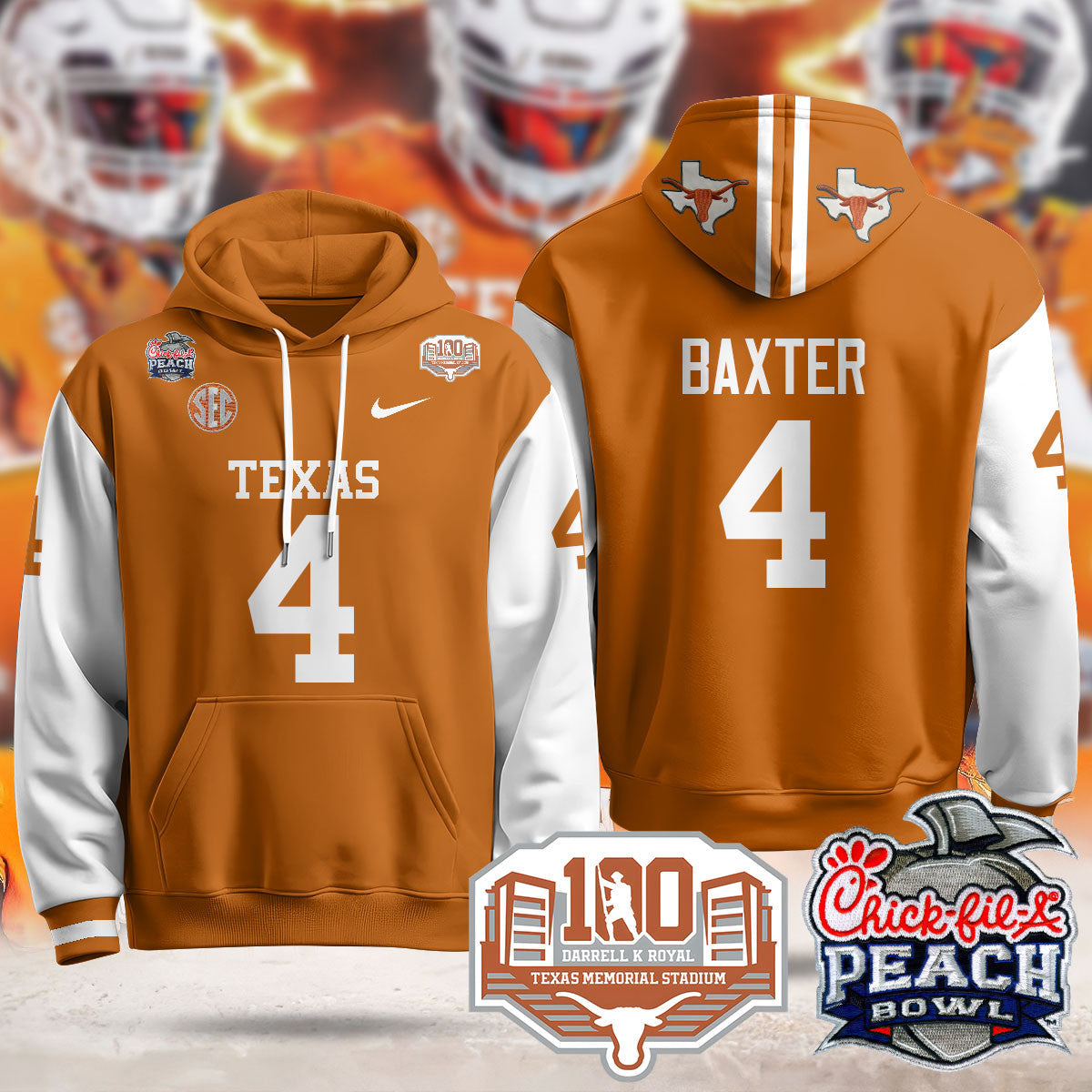 TEX 2024 Chick-fil-A Peach Bowl Hoodie - All Stitched