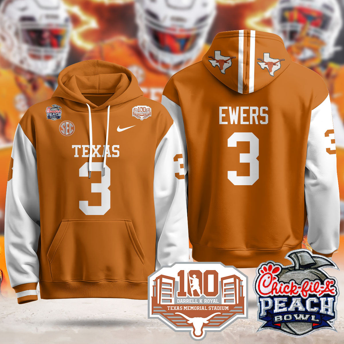 TEX 2024 Chick-fil-A Peach Bowl Hoodie - All Stitched