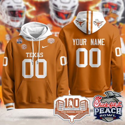 Custom TEX 2024 Chick-fil-A Peach Bowl Hoodie - All Stitched