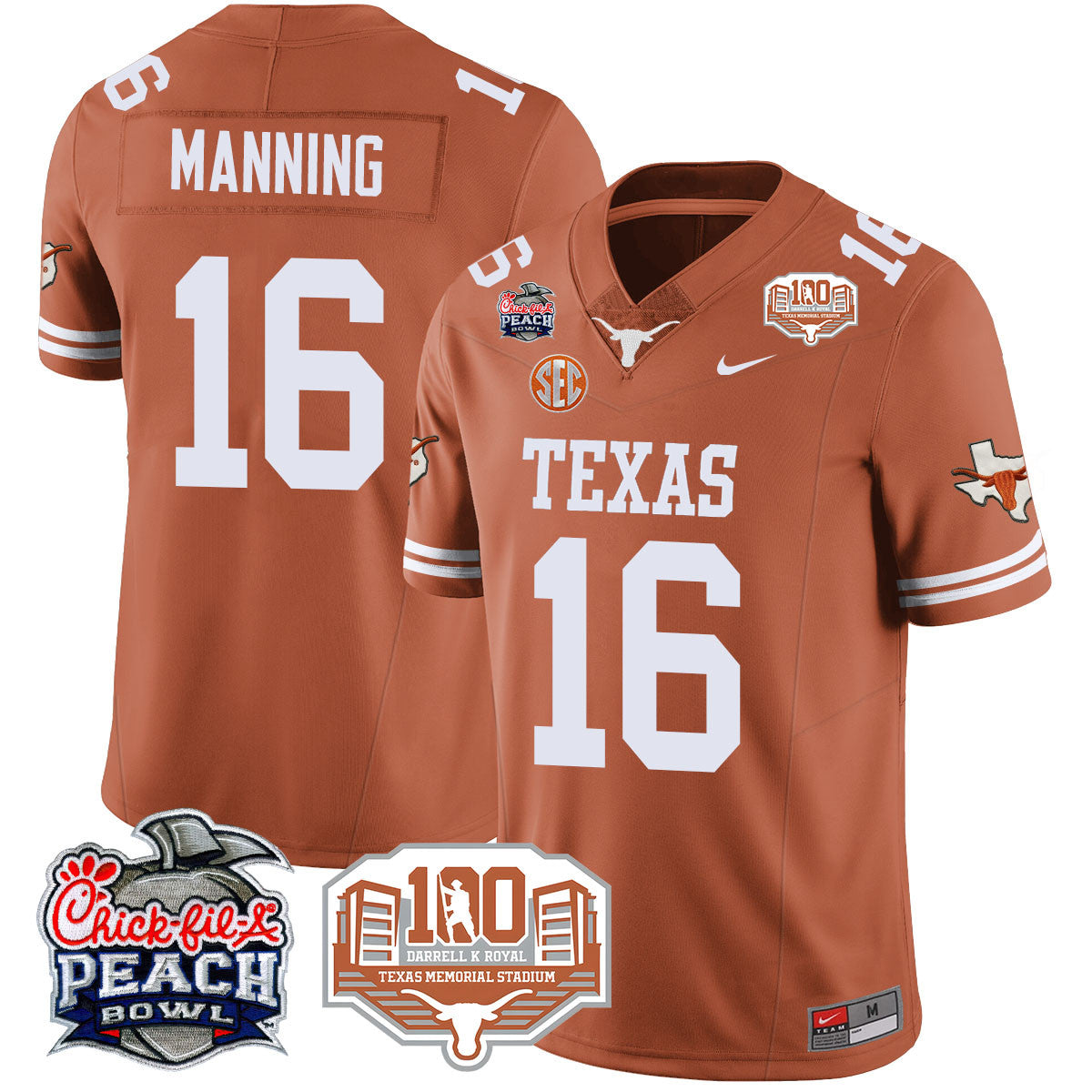 TEX 2024 Chick-fil-A Peach Bowl Jersey - All Stitched