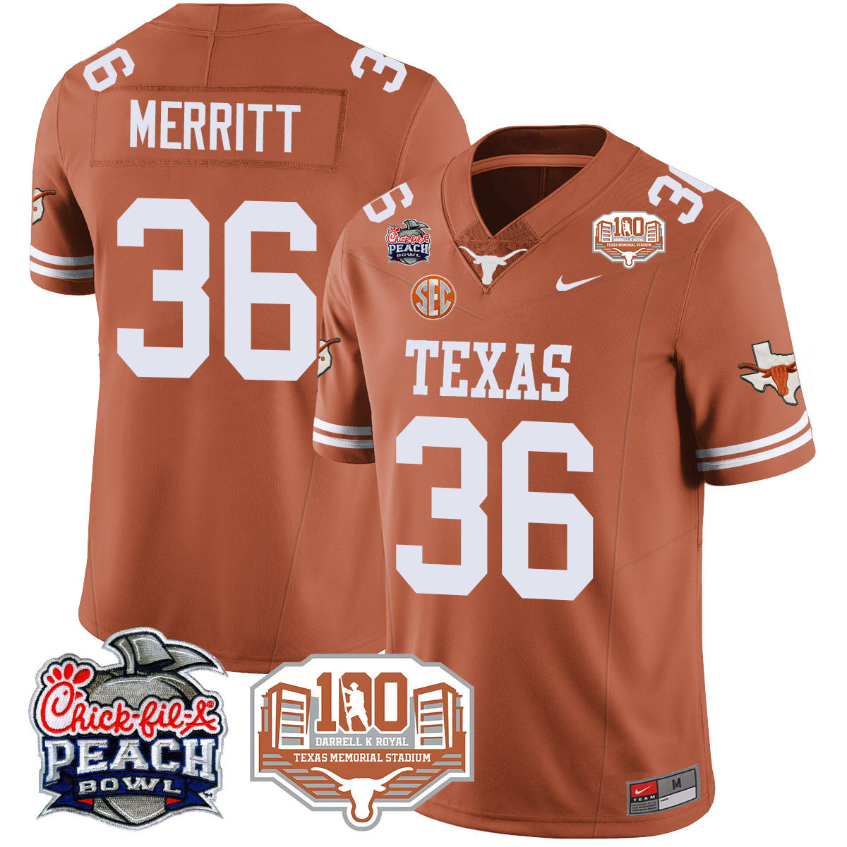 TEX 2024 Chick-fil-A Peach Bowl Jersey - All Stitched