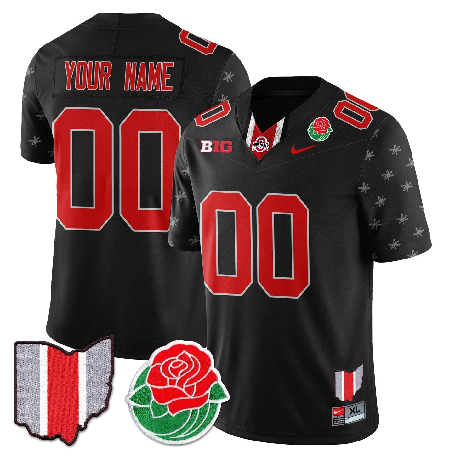 Custom OSU 2024 Rose Bowl Jersey - All Stitched