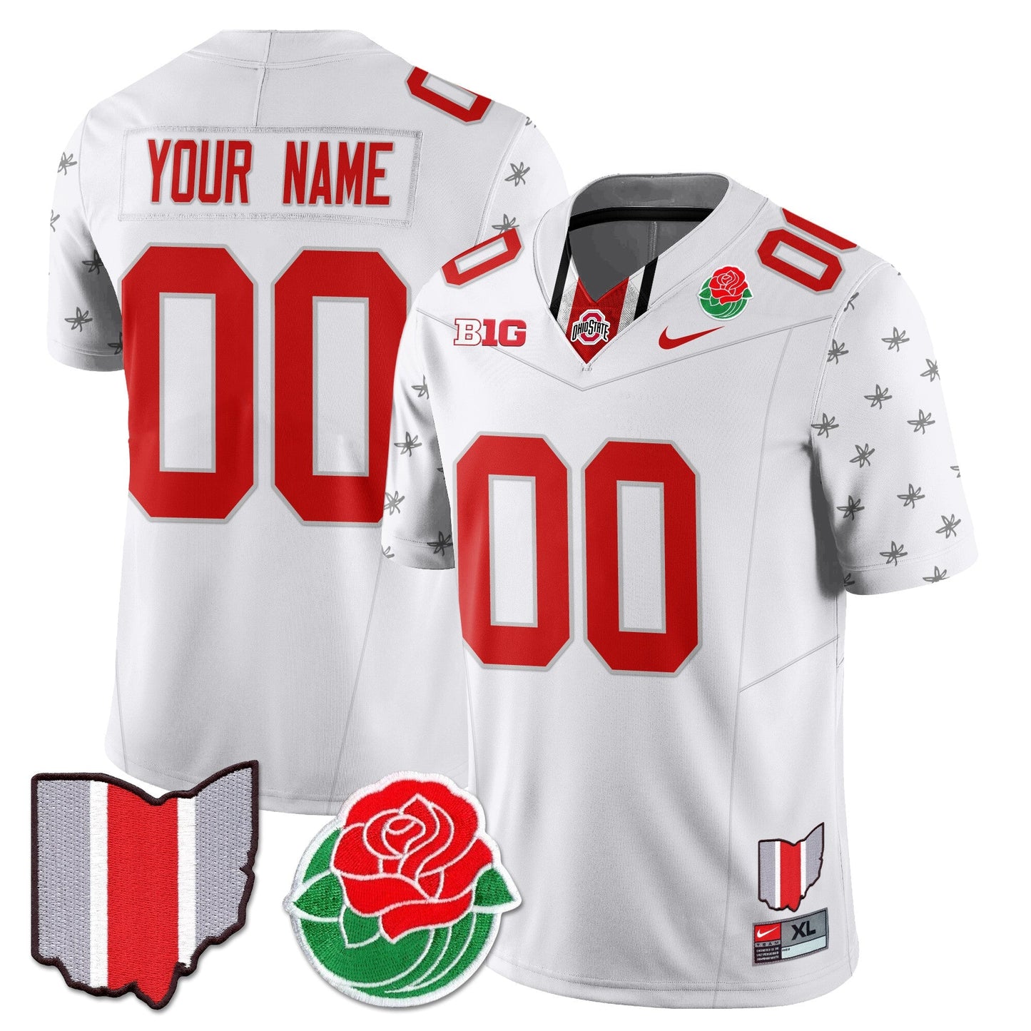 Custom OSU 2024 Rose Bowl Jersey - All Stitched