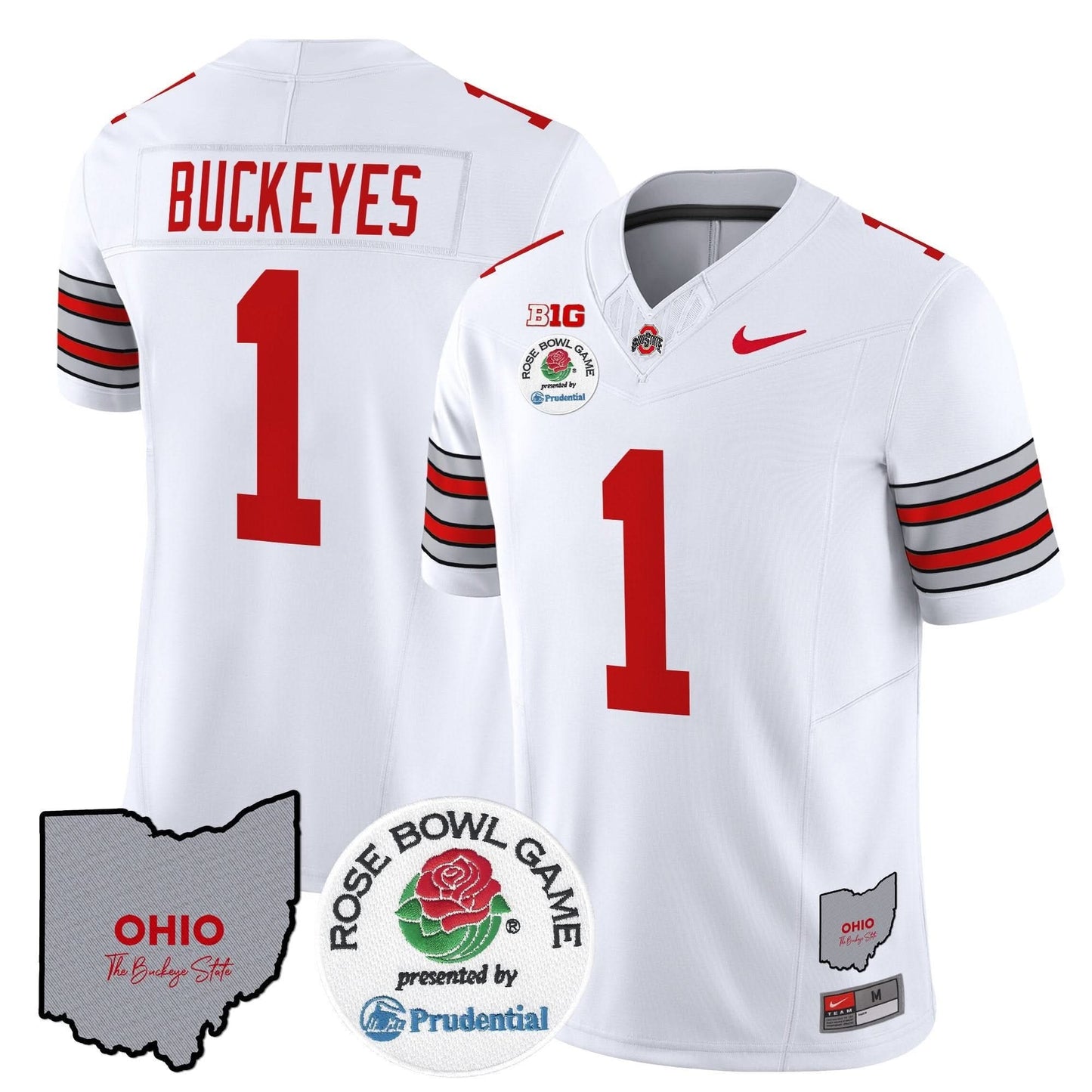 Ohio State Buckeyes 'Heritage Stripe' Rose Bowl Vapor Limited Jersey - All Stitched