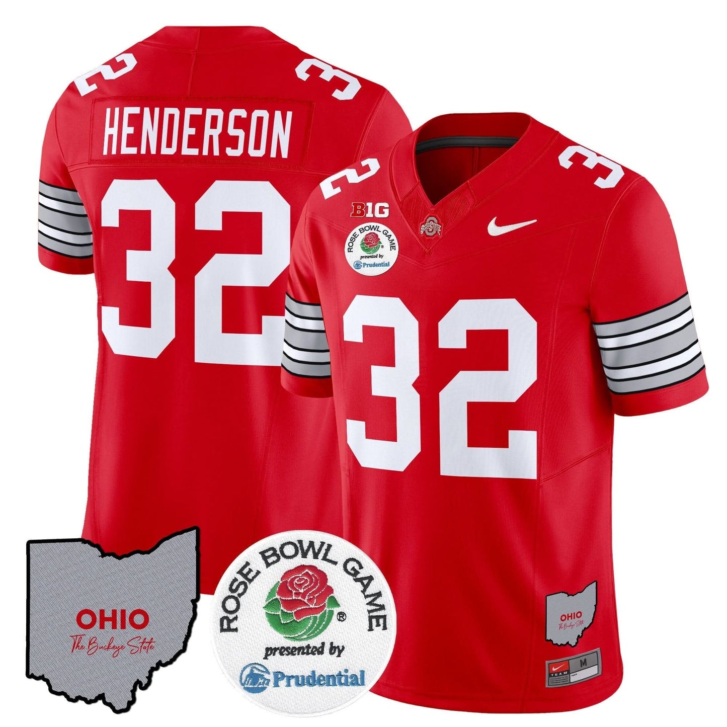 Ohio State Buckeyes 'Heritage Stripe' Rose Bowl Vapor Limited Jersey - All Stitched