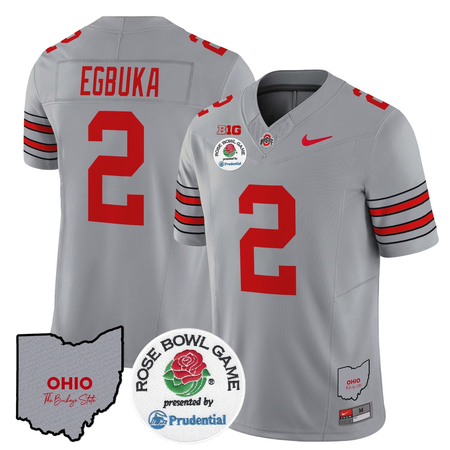OSU 'Heritage Stripe' Rose Bowl Vapor Limited Jersey - All Stitched
