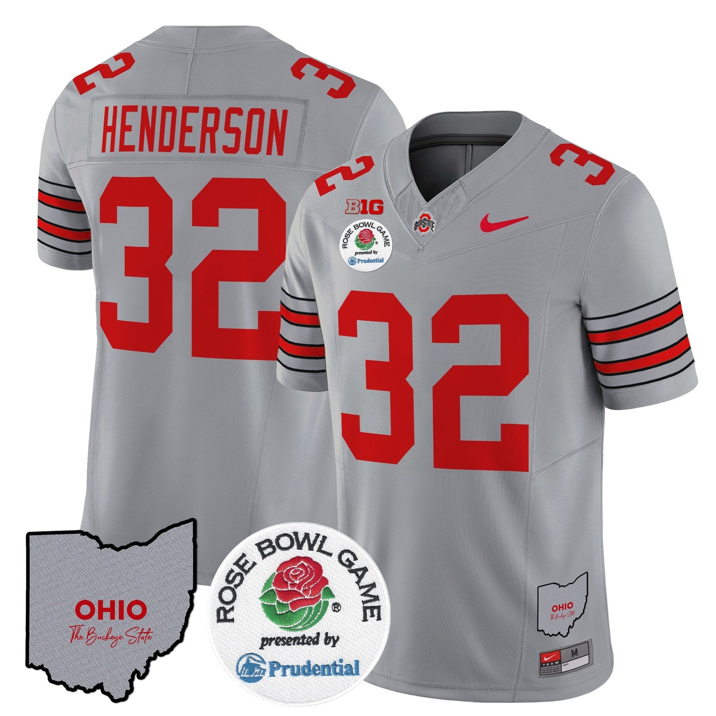 OSU 'Heritage Stripe' Rose Bowl Vapor Limited Jersey - All Stitched