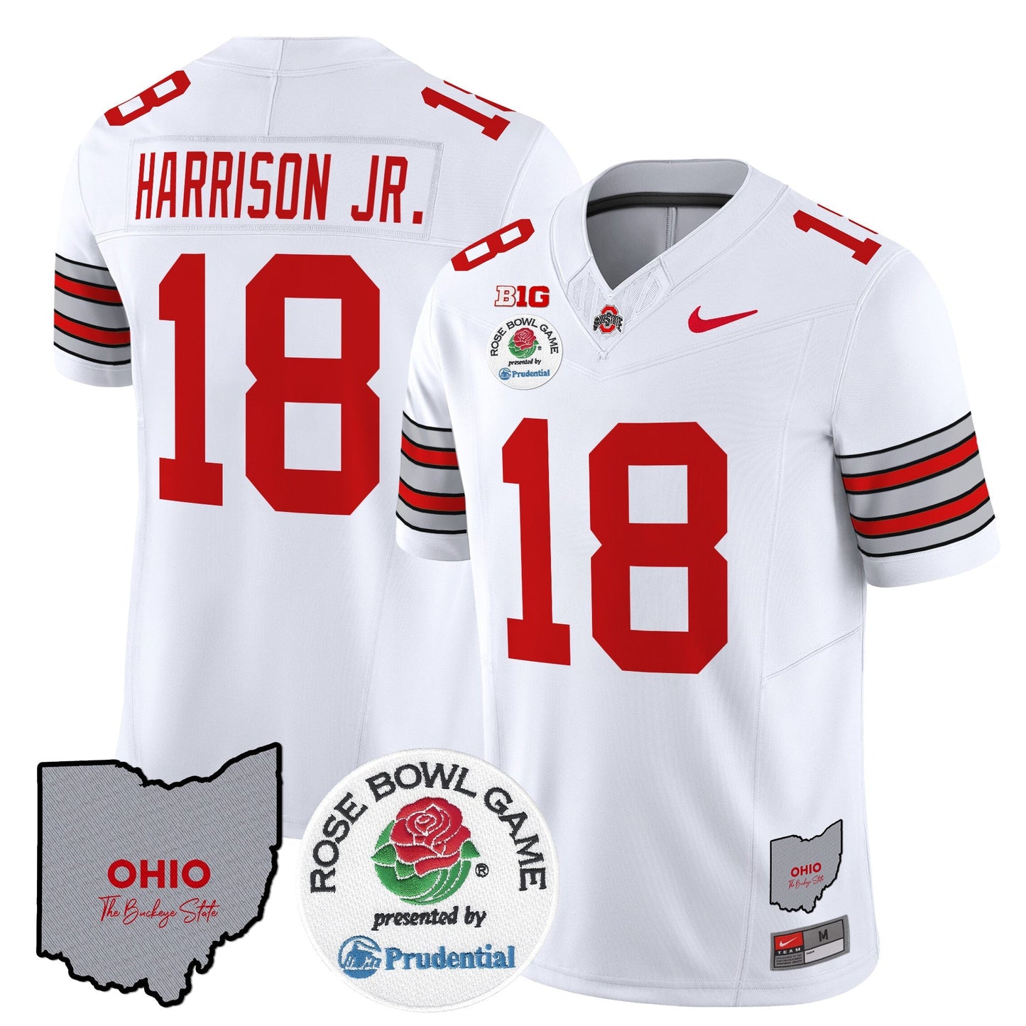OSU 'Heritage Stripe' Rose Bowl Vapor Limited Jersey - All Stitched