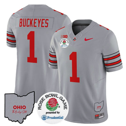 Ohio State Buckeyes 'Heritage Stripe' Rose Bowl Vapor Limited Jersey - All Stitched
