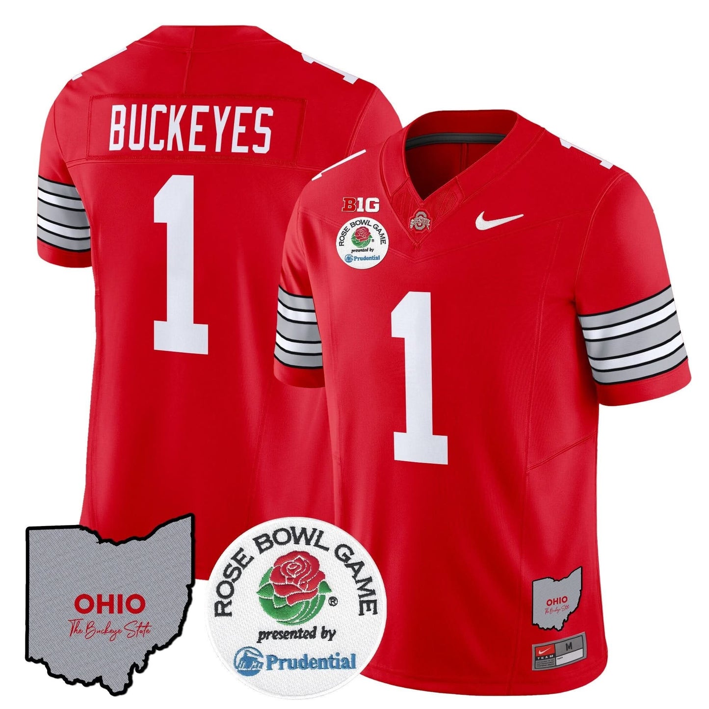 Ohio State Buckeyes 'Heritage Stripe' Rose Bowl Vapor Limited Jersey - All Stitched