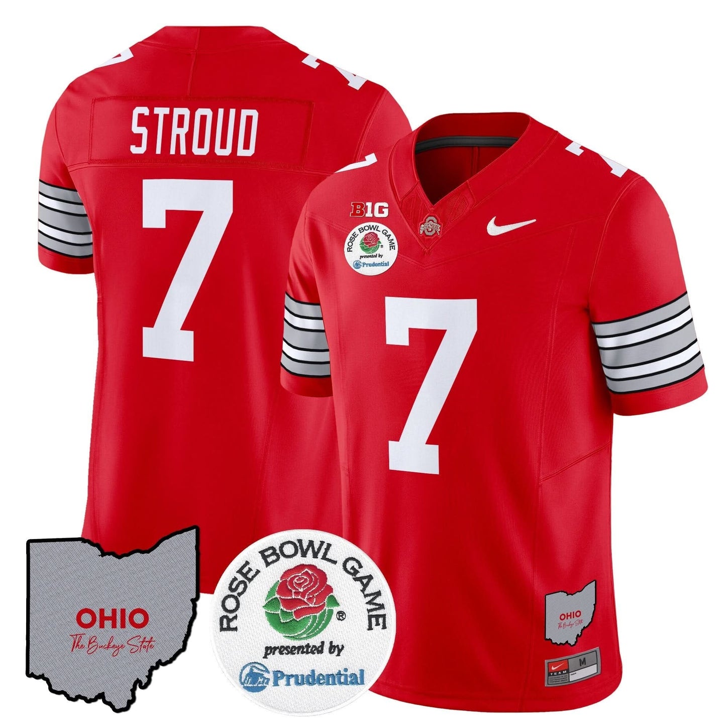 Ohio State Buckeyes 'Heritage Stripe' Rose Bowl Vapor Limited Jersey - All Stitched