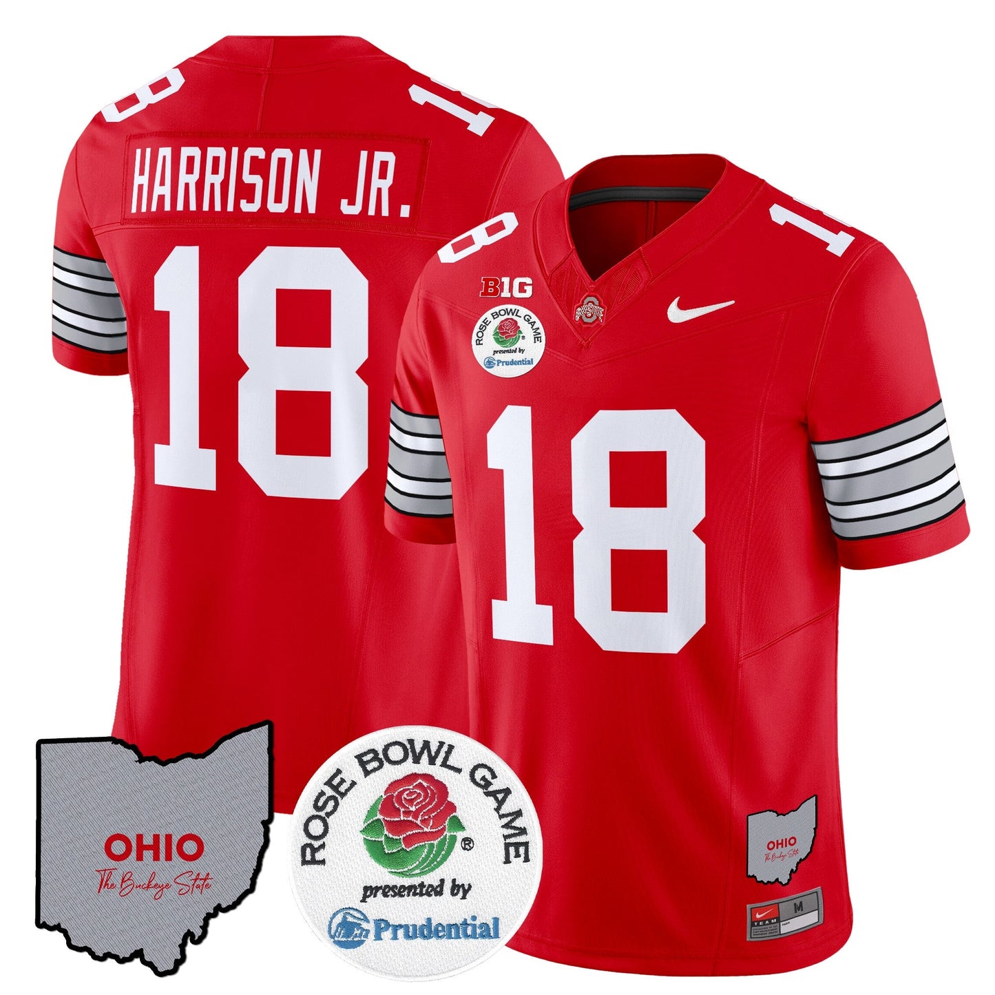 OSU 'Heritage Stripe' Rose Bowl Vapor Limited Jersey - All Stitched