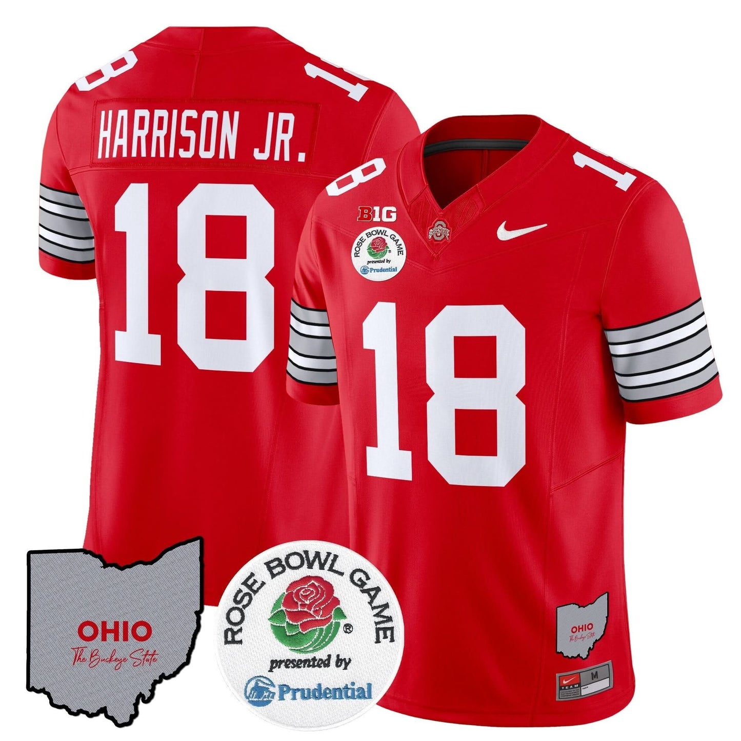 Ohio State Buckeyes 'Heritage Stripe' Rose Bowl Vapor Limited Jersey - All Stitched