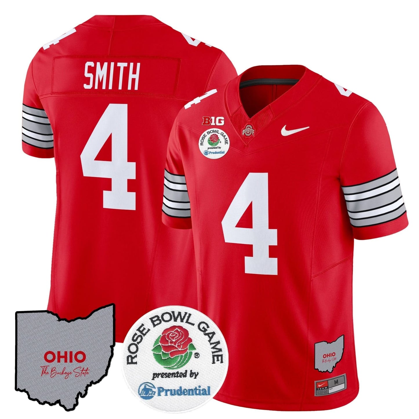 Ohio State Buckeyes 'Heritage Stripe' Rose Bowl Vapor Limited Jersey - All Stitched