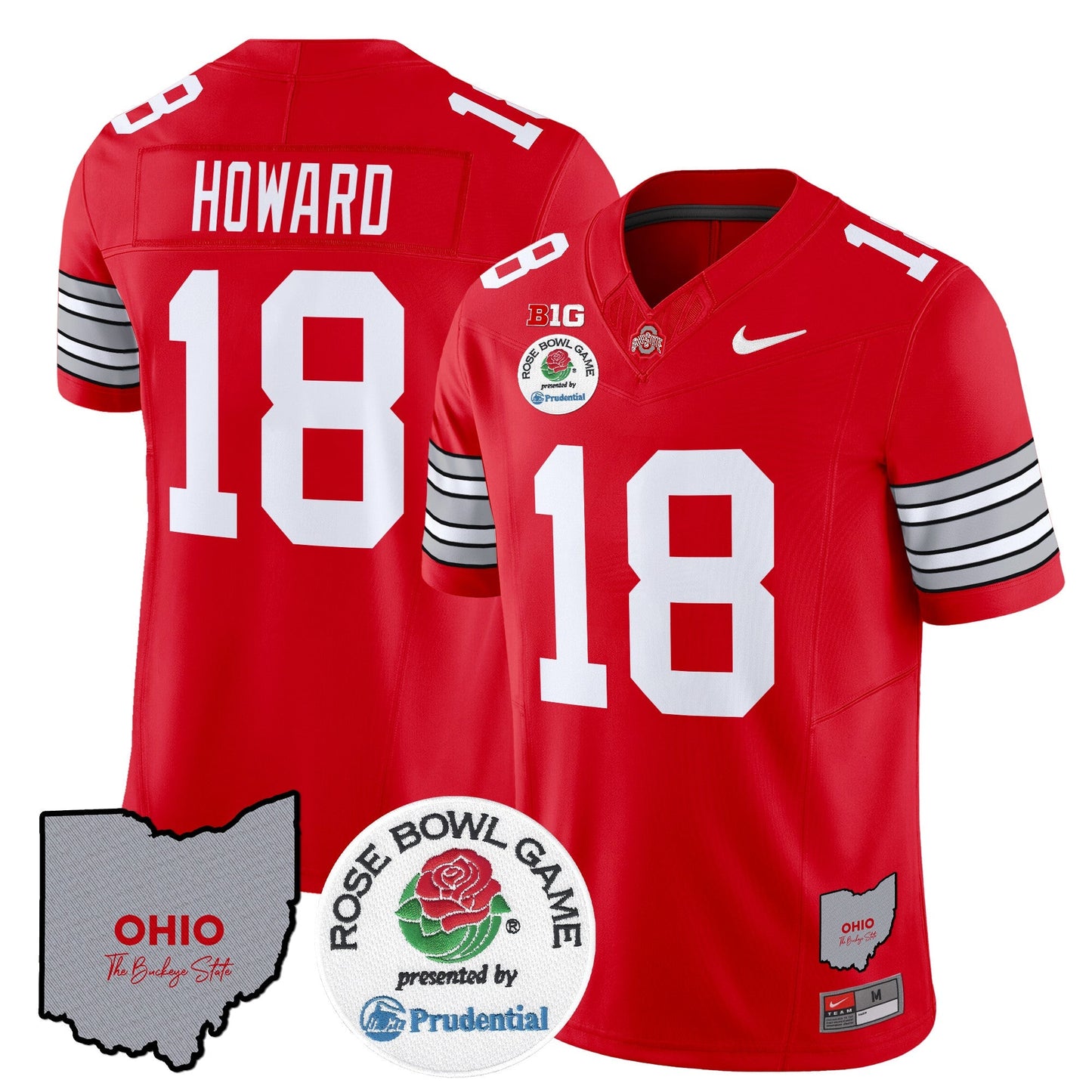OSU 'Heritage Stripe' Rose Bowl Vapor Limited Jersey - All Stitched