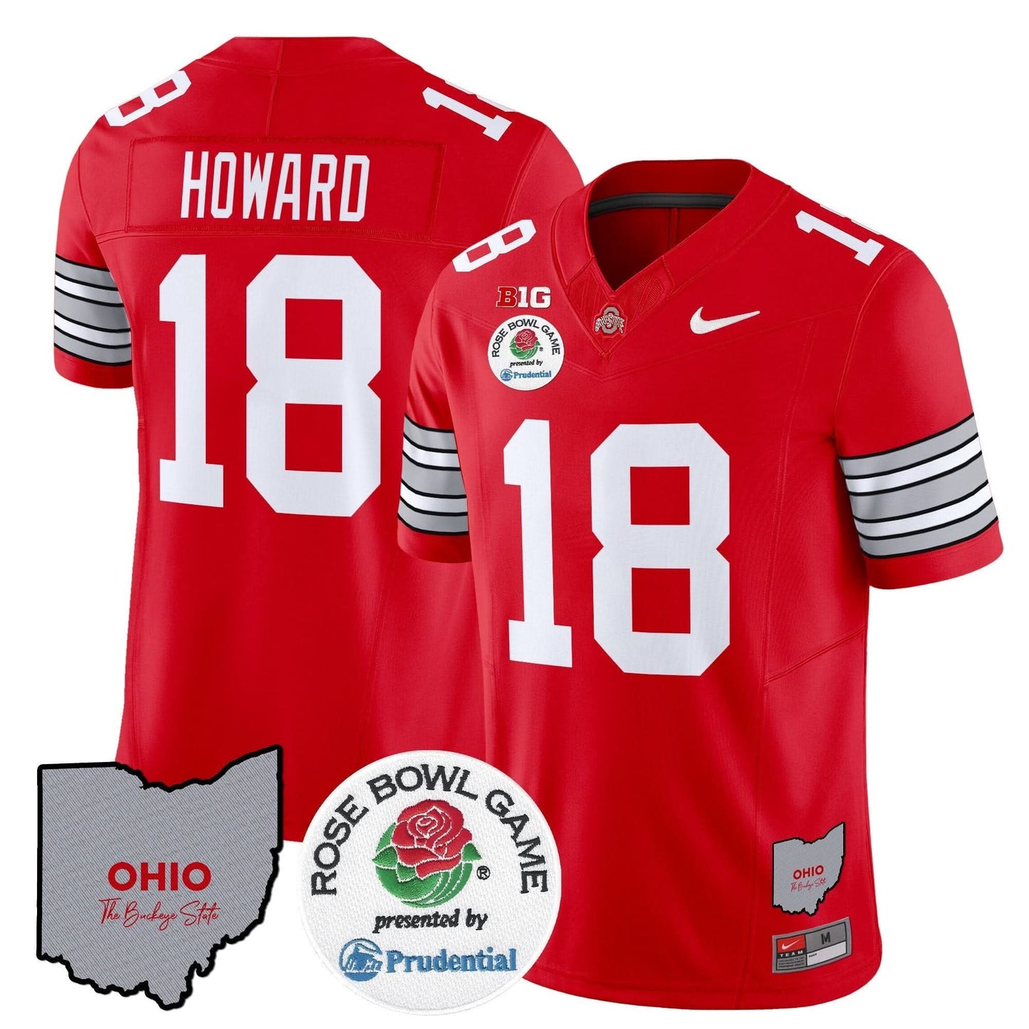 Ohio State Buckeyes 'Heritage Stripe' Rose Bowl Vapor Limited Jersey - All Stitched