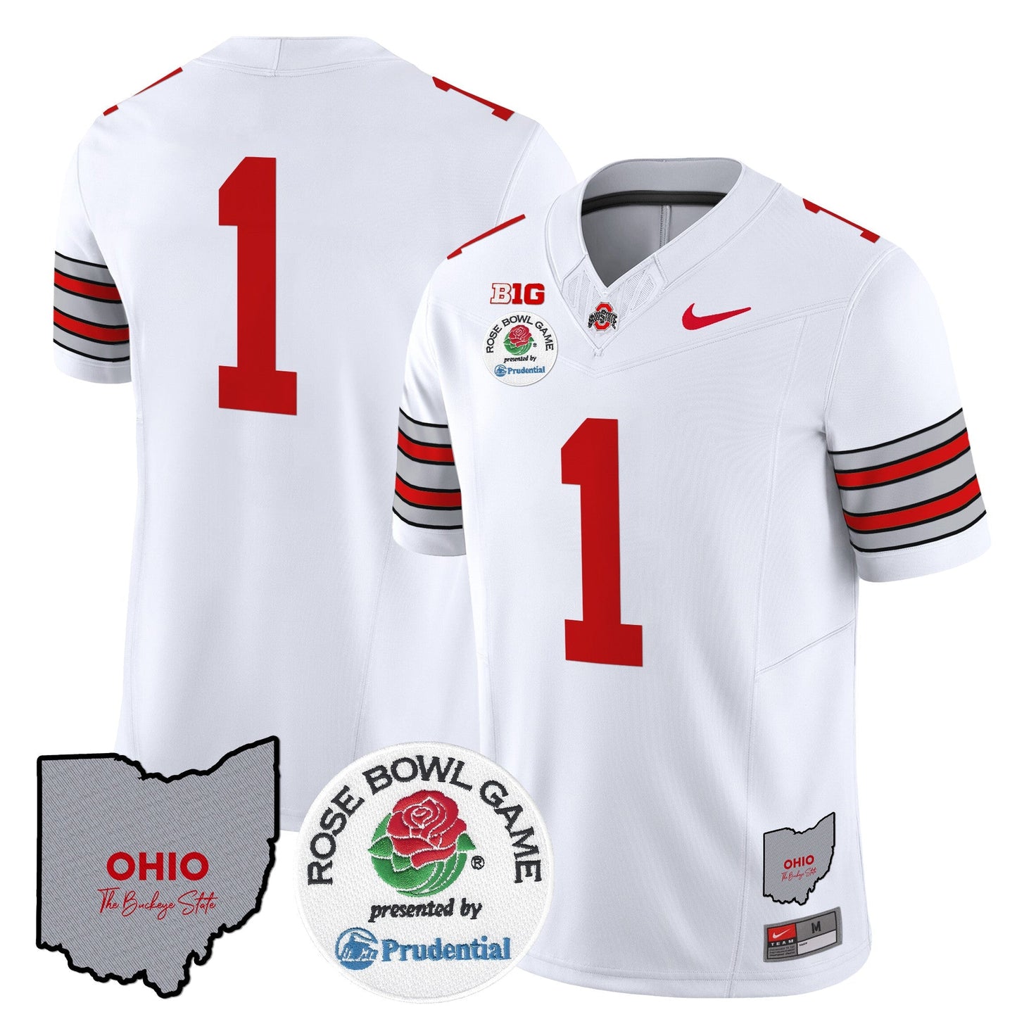 OSU 'Heritage Stripe' Rose Bowl Vapor Limited Jersey - All Stitched