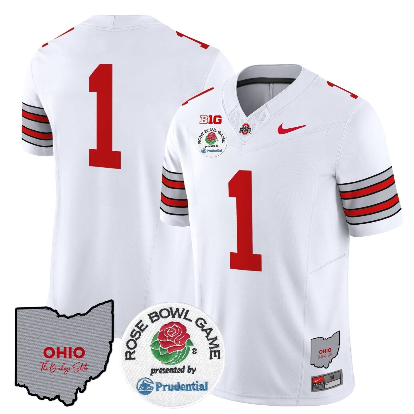 Ohio State Buckeyes 'Heritage Stripe' Rose Bowl Vapor Limited Jersey - All Stitched