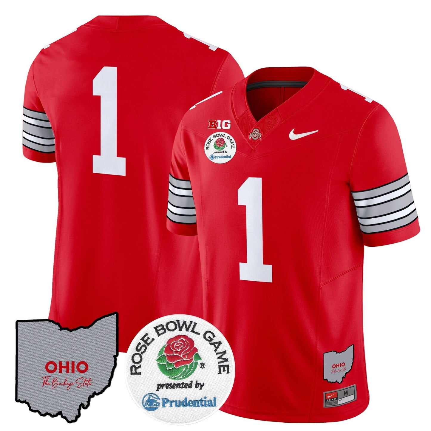 Ohio State Buckeyes 'Heritage Stripe' Rose Bowl Vapor Limited Jersey - All Stitched