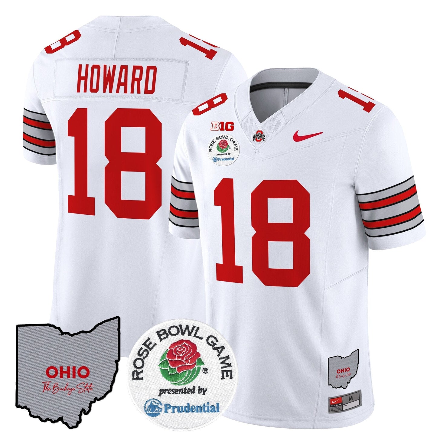 OSU 'Heritage Stripe' Rose Bowl Vapor Limited Jersey - All Stitched