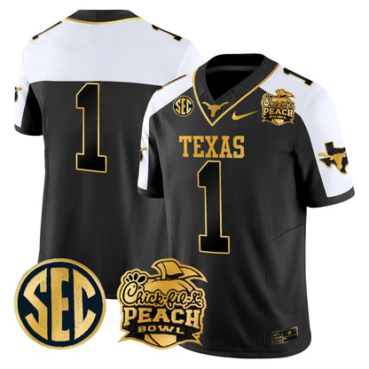 TEX Peach Bowl Patch Gold Vapor Limited Jersey - All Stitched