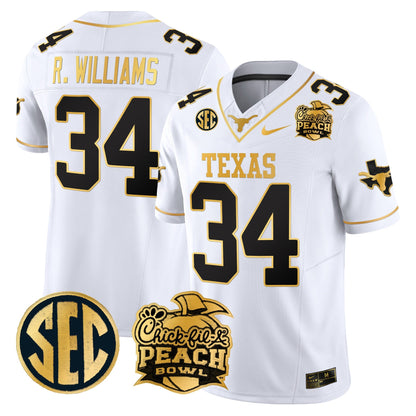 TEX Peach Bowl Patch Gold Vapor Limited Jersey - All Stitched