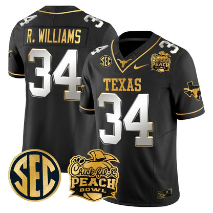 TEX Peach Bowl Patch Gold Vapor Limited Jersey - All Stitched