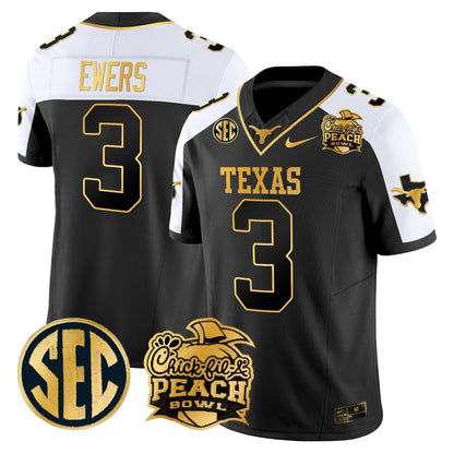 TEX Peach Bowl Patch Gold Vapor Limited Jersey - All Stitched