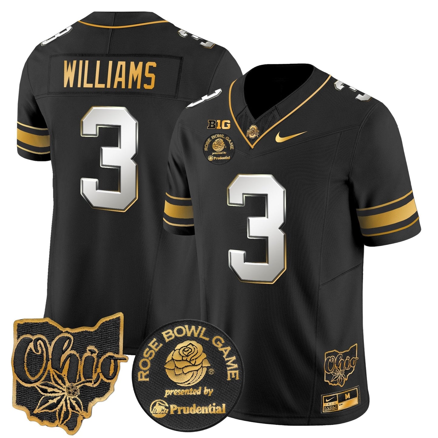OSU Rose Bowl Gold Vapor Limited Jersey - All Stitched