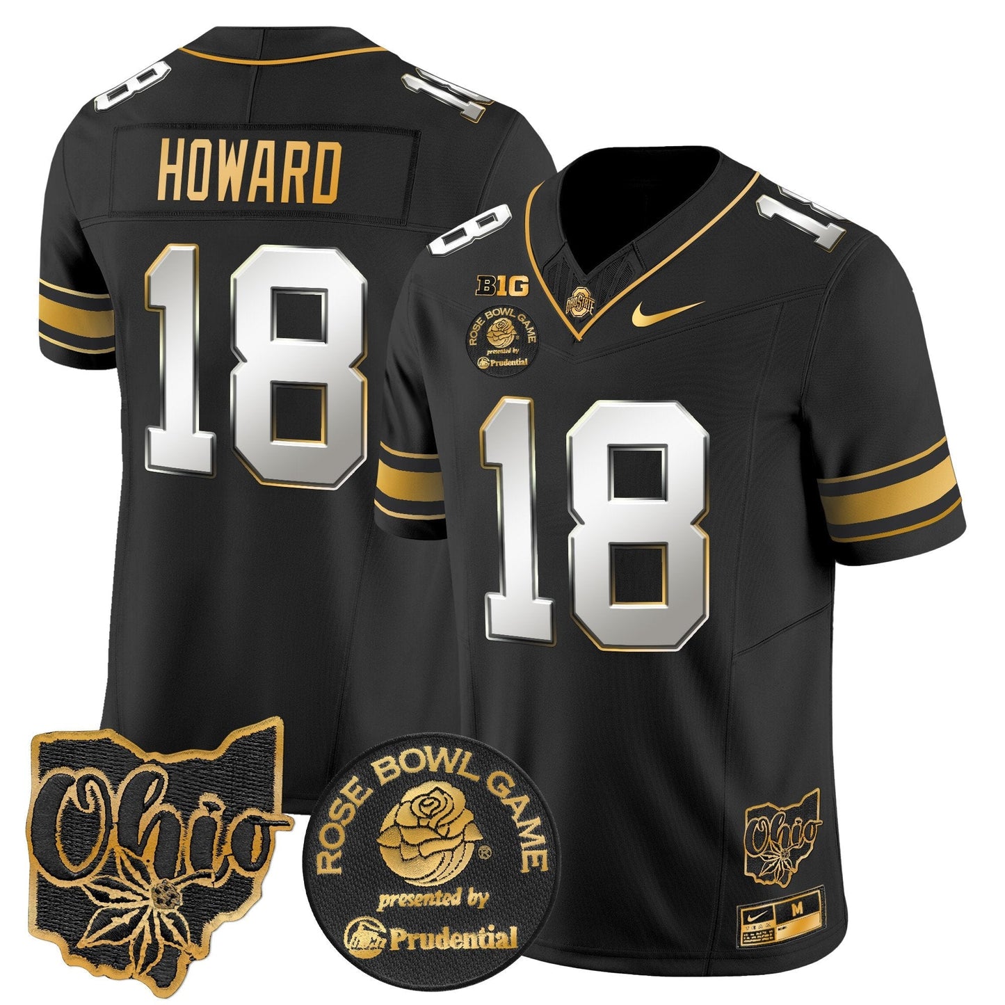 OSU Rose Bowl Gold Vapor Limited Jersey - All Stitched
