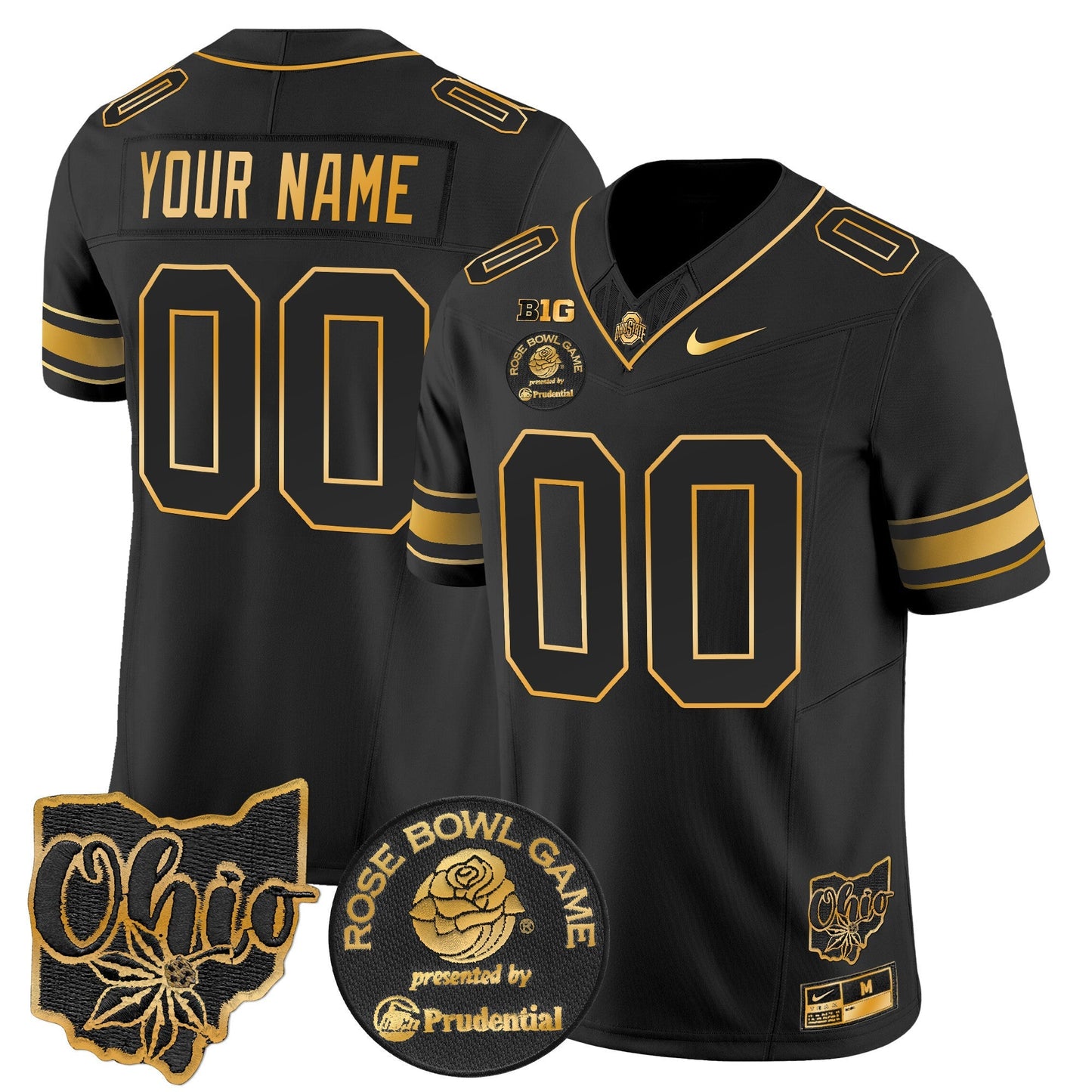 OSU Rose Bowl Gold Vapor Limited Custom Jersey - All Stitched