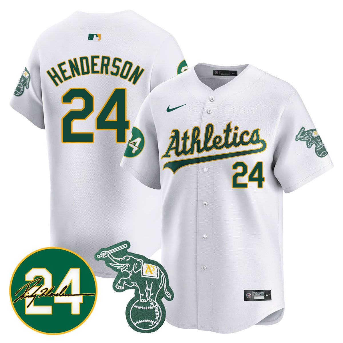 Oakland - SEA Ricky Henderson Memorial Jersey - All Stitched