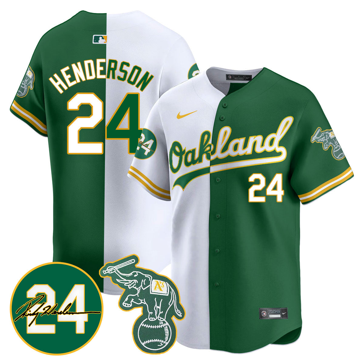Oakland - SEA Ricky Henderson Memorial Jersey - All Stitched