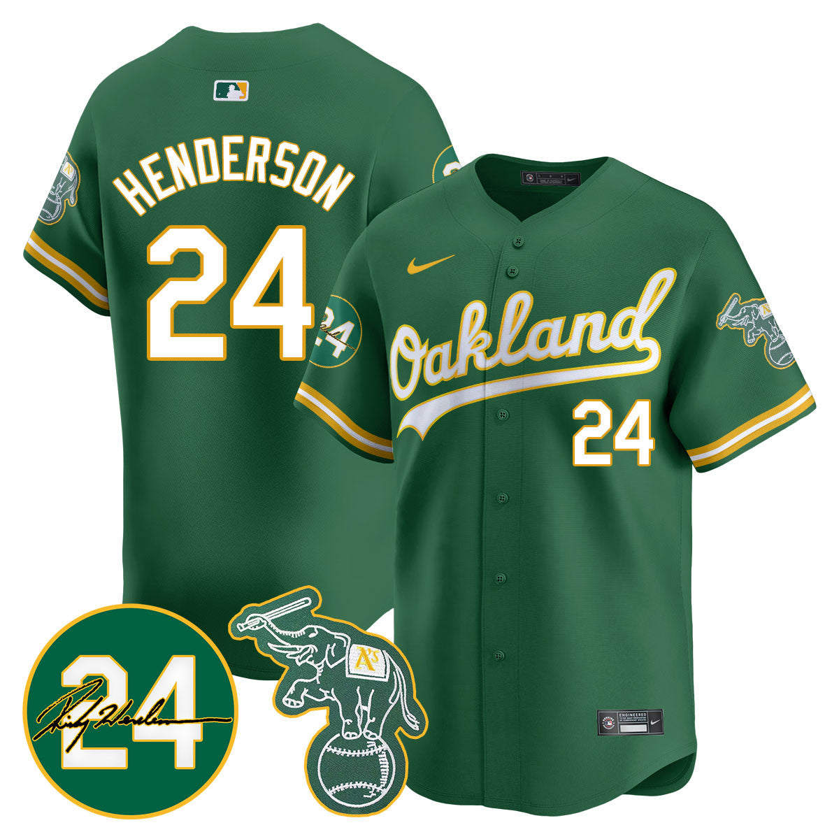 Oakland - SEA Ricky Henderson Memorial Jersey - All Stitched