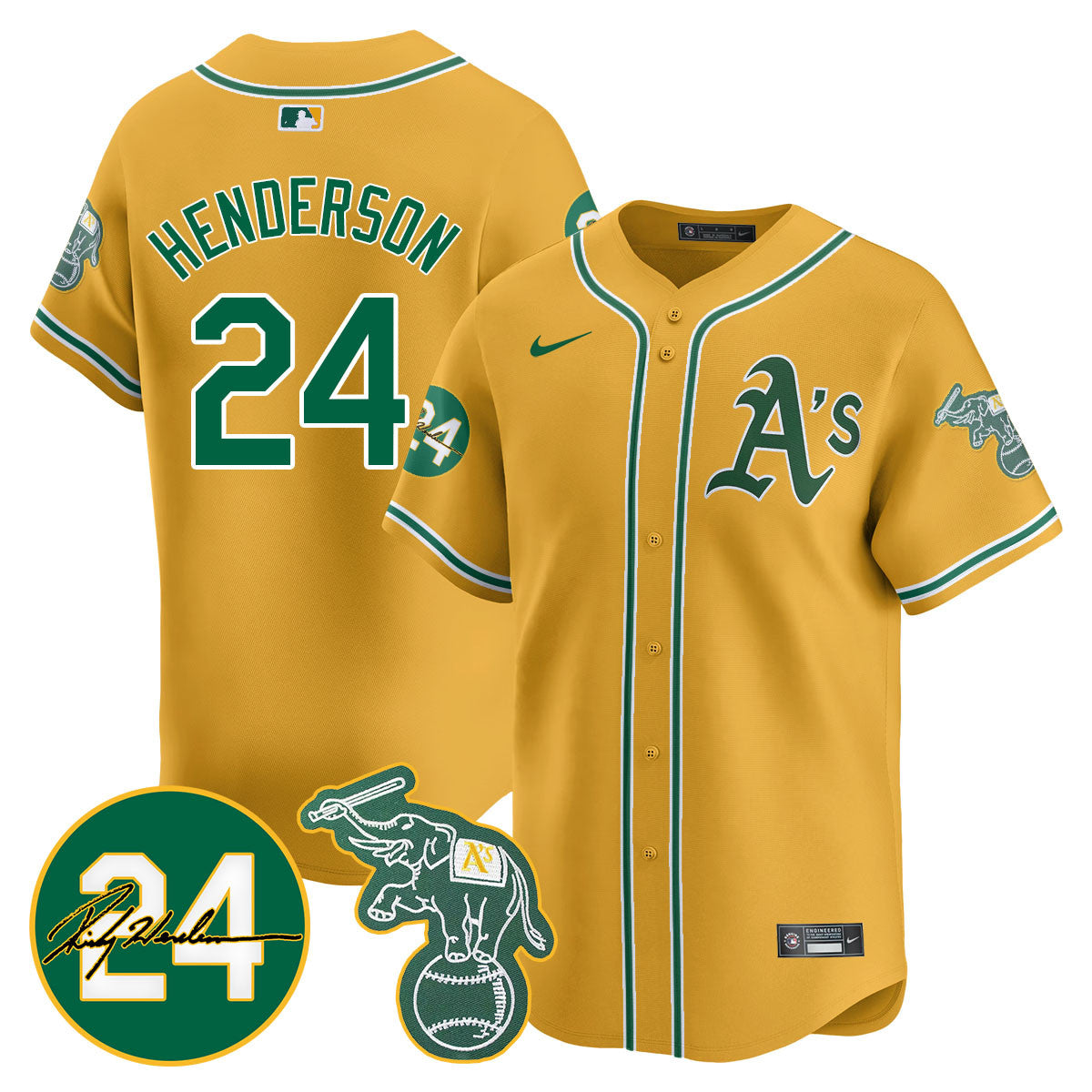 Oakland - SEA Ricky Henderson Memorial Jersey - All Stitched