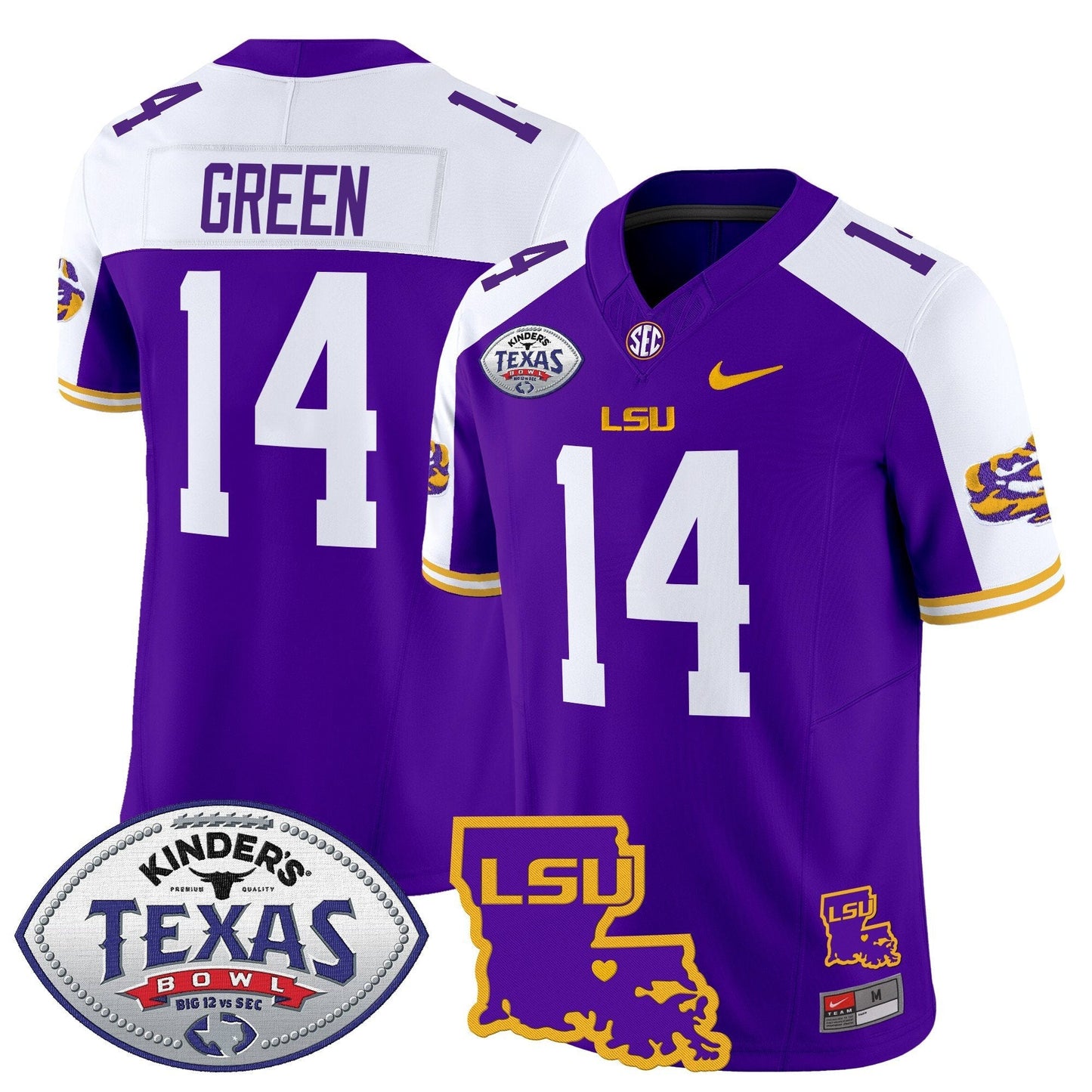 LSU 2024 Texas Bowl Patch Vapor Limited Jersey - All Stitched