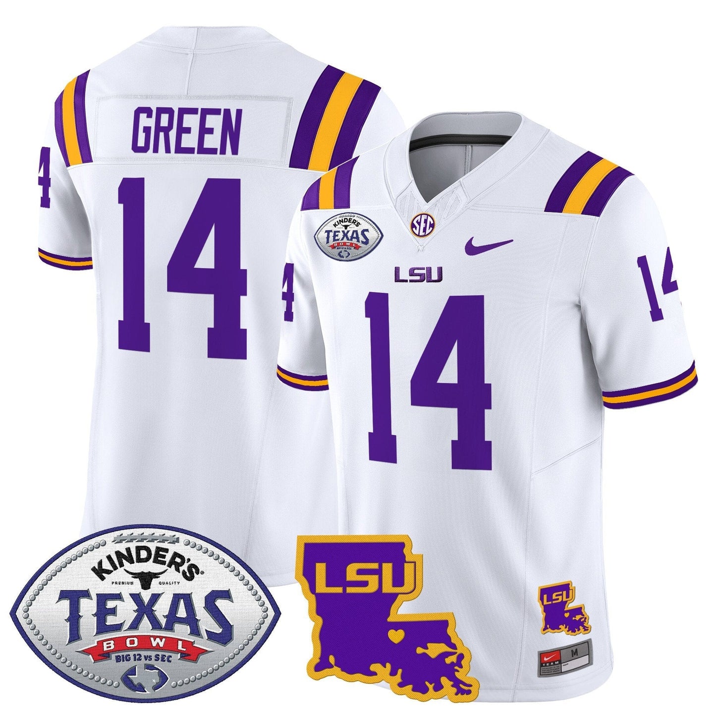 LSU 2024 Texas Bowl Patch Vapor Limited Jersey - All Stitched