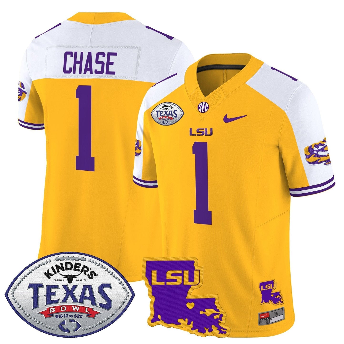 LSU 2024 Texas Bowl Patch Vapor Limited Jersey - All Stitched